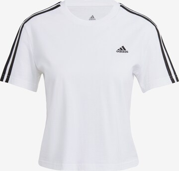 ADIDAS SPORTSWEAR Λειτουργικό μπλουζάκι 'Essentials Loose 3-Stripes ' σε λευκό: μπροστά