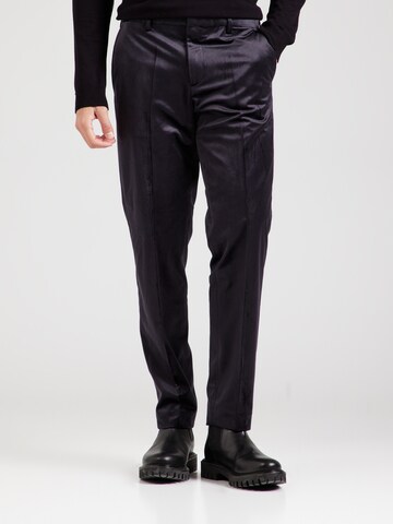 Jack & Jones Premium Slim fit Trousers with creases in Black: front