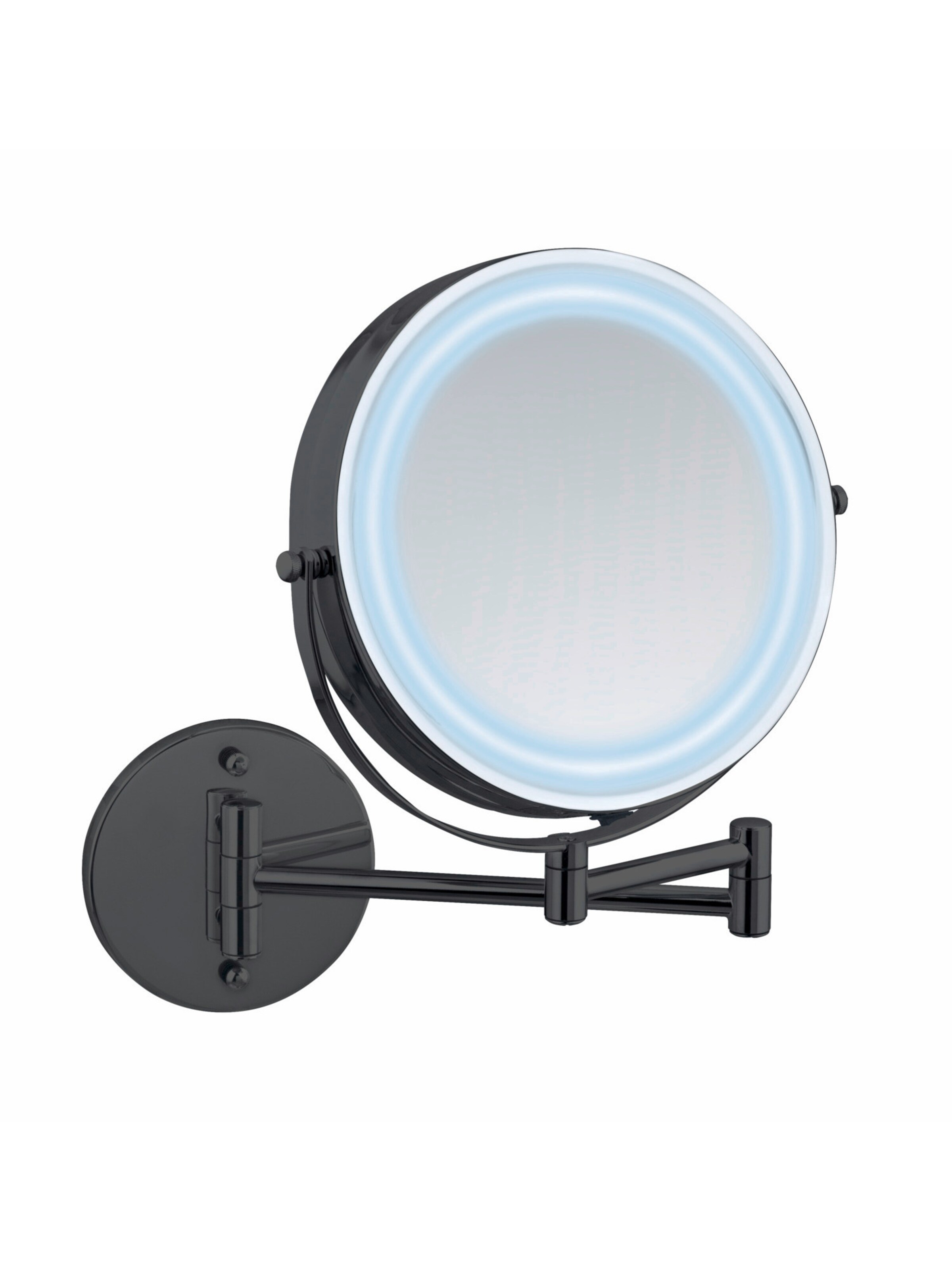 Wenko Cosmetic Mirror 'Lumi' in Black: front