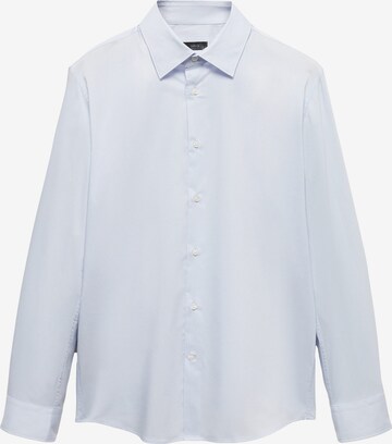 MANGO MAN Button Up Shirt 'PLAY' in Blue: front