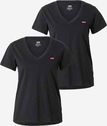 LEVI'S ® Shirt '2Pack Vneck Tee' in Black: front
