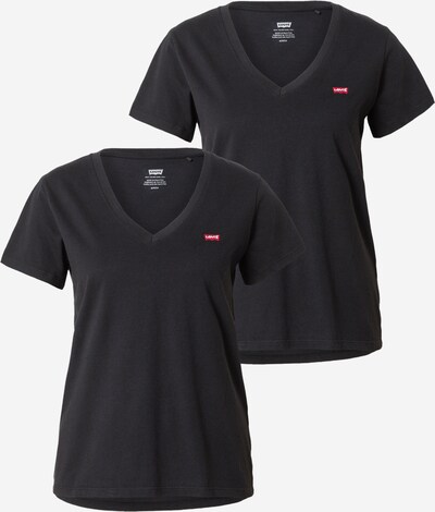 LEVI'S ® Shirt '2Pack Vneck Tee' in rot / schwarz / weiß, Produktansicht
