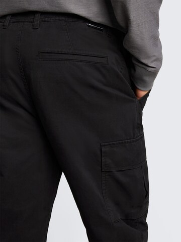 Regular Pantalon cargo TOM TAILOR DENIM en noir