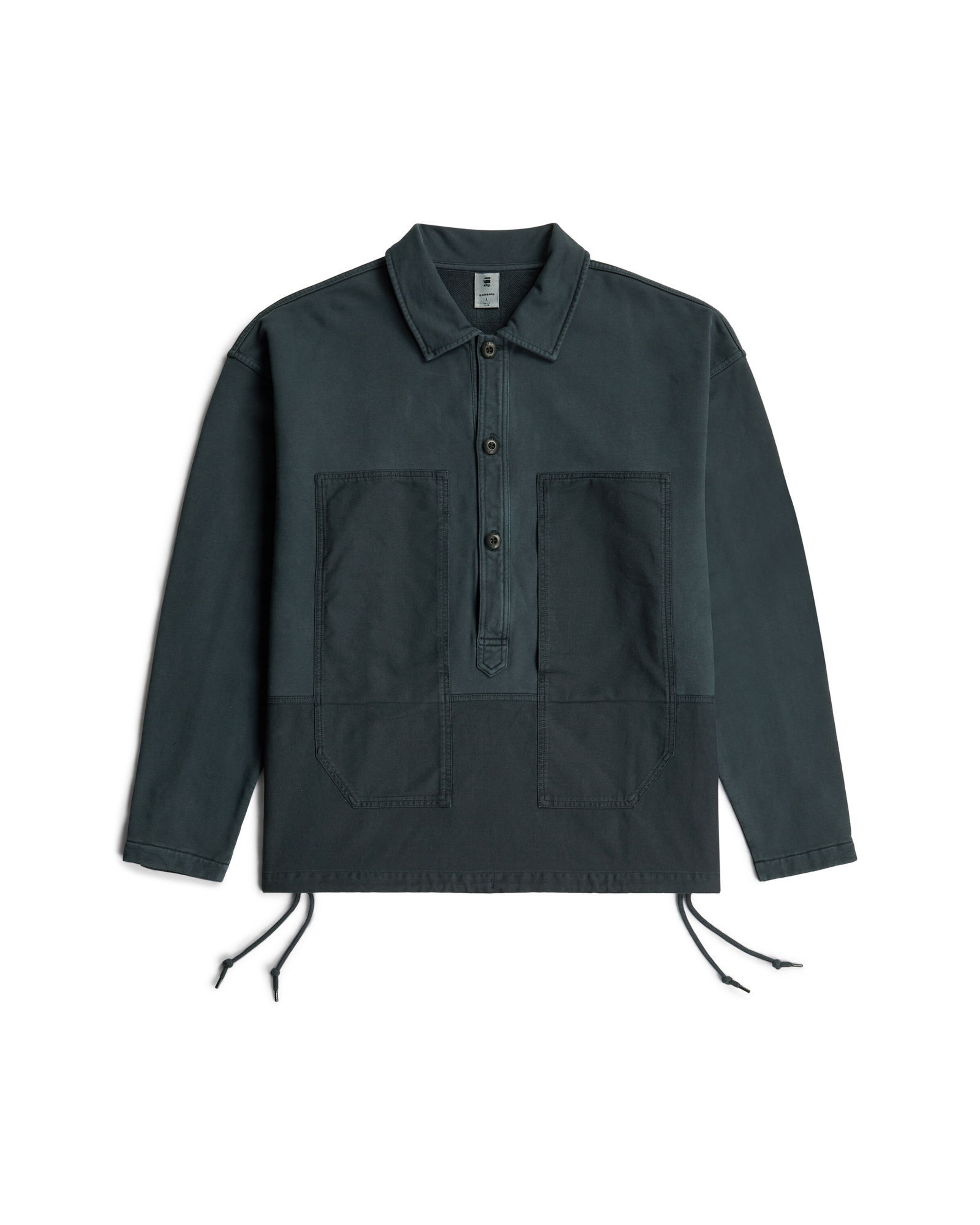 G-STAR Sweatshirt 'Washed Fabric Mix' in Blue: front