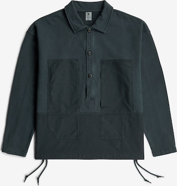 G-STAR Sweatshirt 'Washed Fabric Mix' in Blue: front