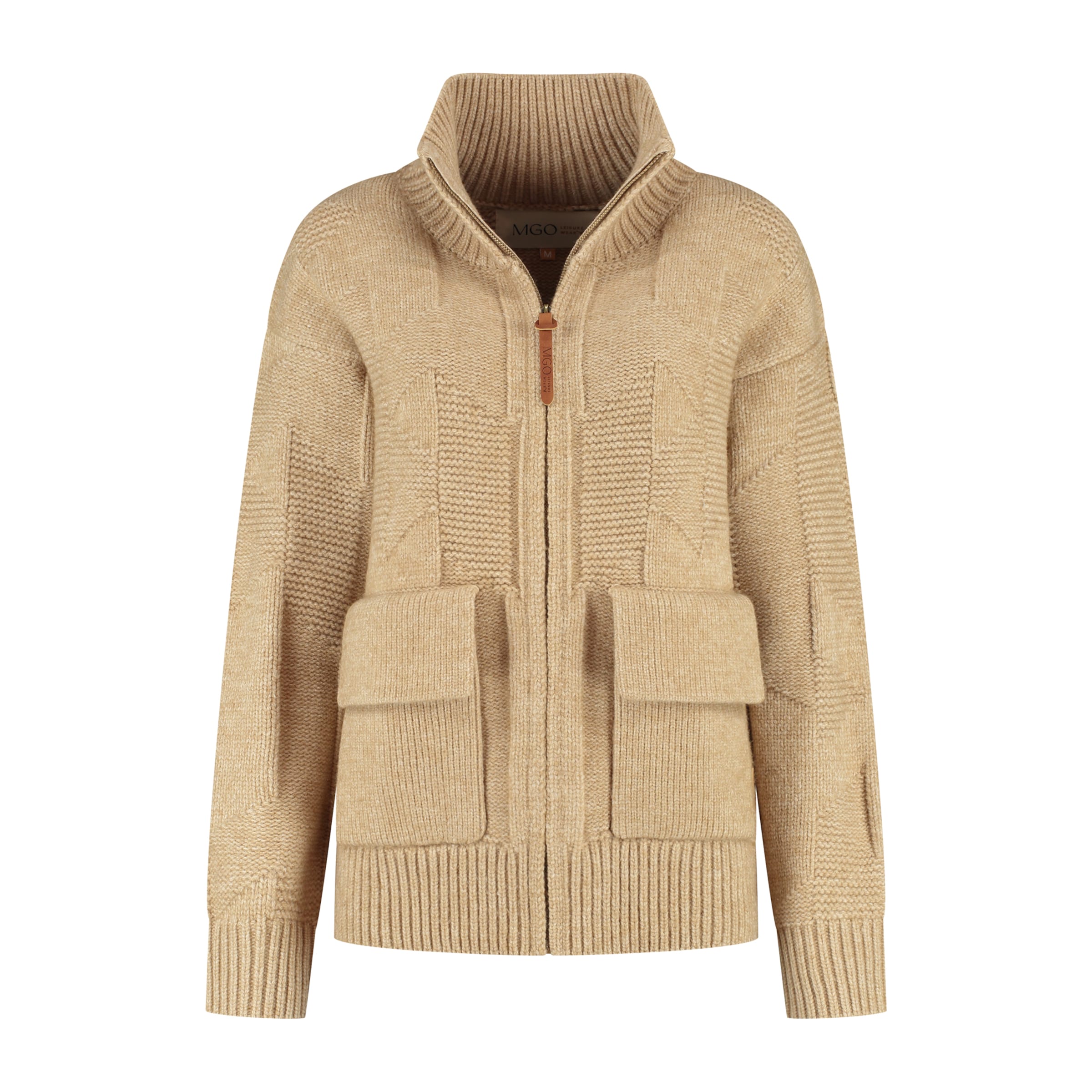 MGO Strickjacke 'Tamar' in Beige: Vorderseite
