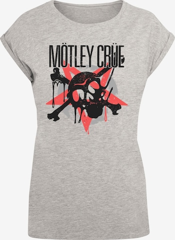 Merchcode Shirt 'Motley Crue - Montage Skull' in Grijs: voorkant