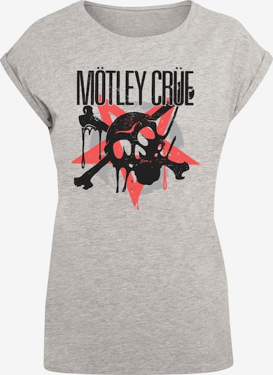 Merchcode T-shirt 'Motley Crue - Montage Skull' en gris clair / rouge clair / noir, Vue avec produit