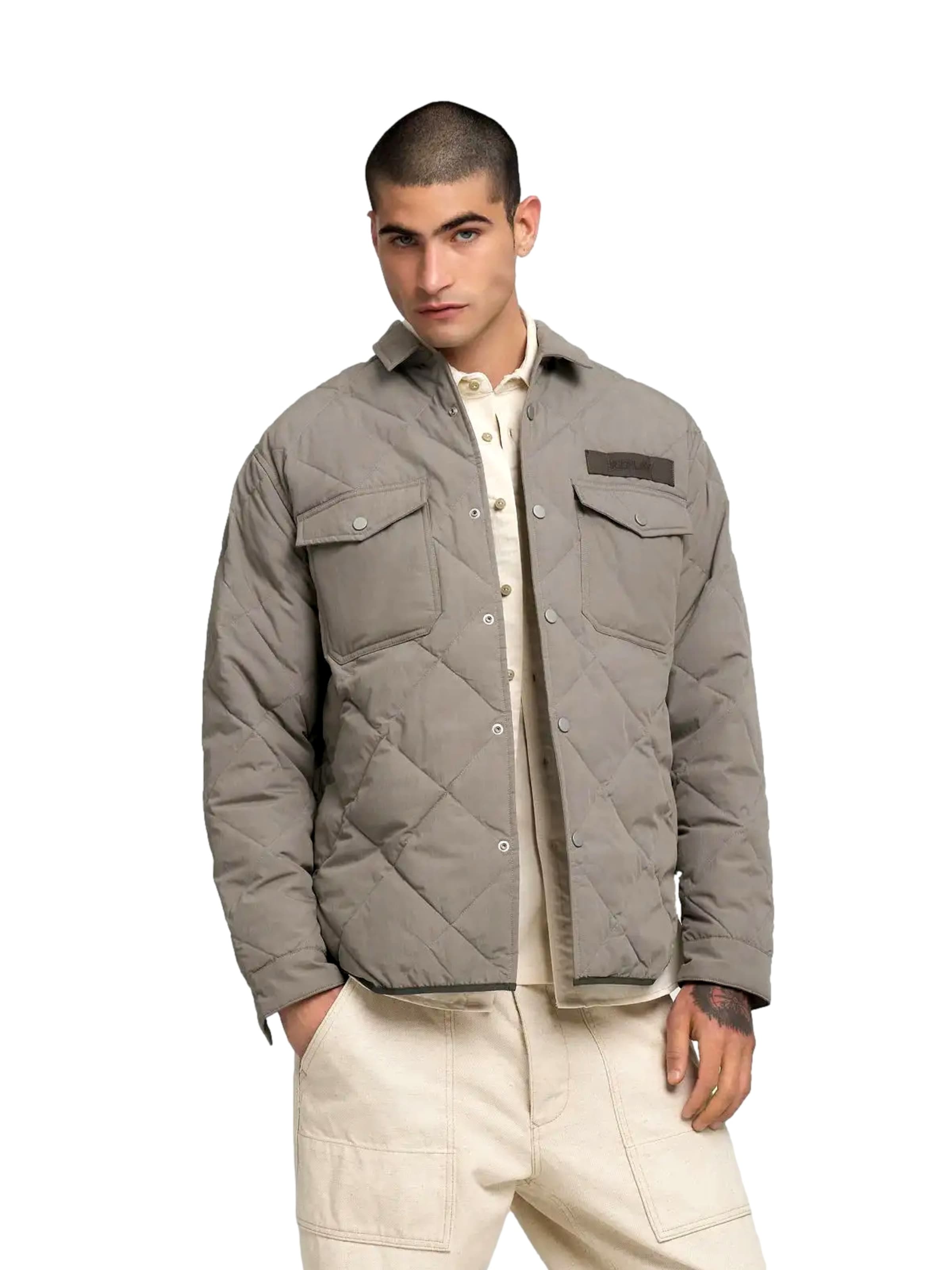 Veste mi-saison REPLAY en gris : devant