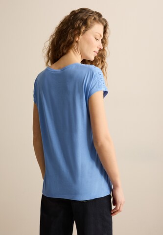 CECIL T-Shirt mit Raffung in Blau