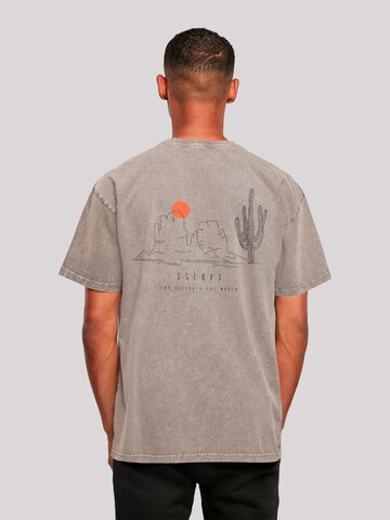 F4NT4STIC Shirt 'Escape Discover the World Savannah Minimalistic' in Grey