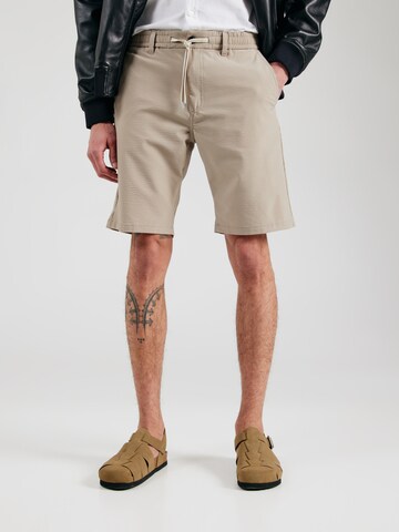 Regular Pantalon chino BOSS en beige : devant