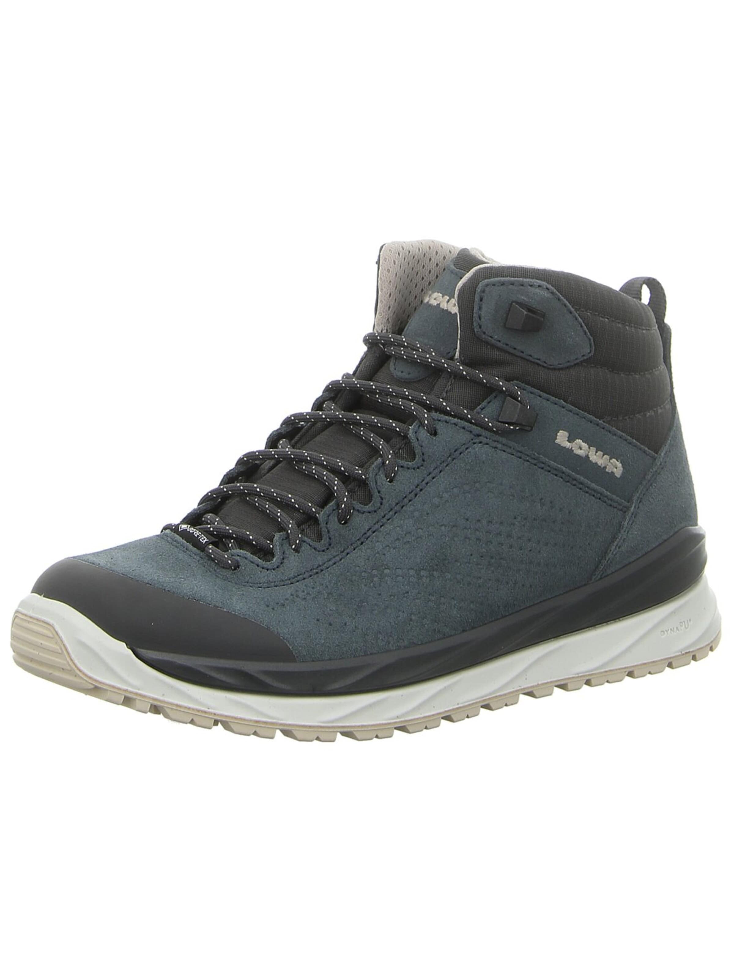 LOWA Stövel med snörning 'Schnürstiefelette Damen 320511 0653 Leder-Mix in blau' i blå: framsida