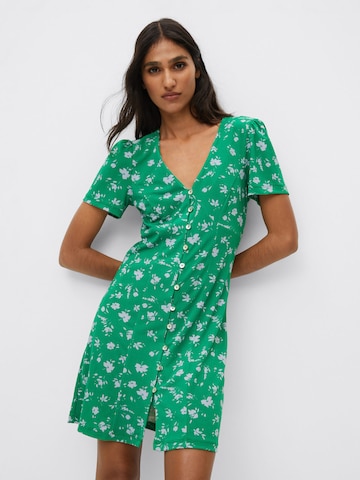 MANGO Košilové šaty 'CECIL' – zelená: přední strana