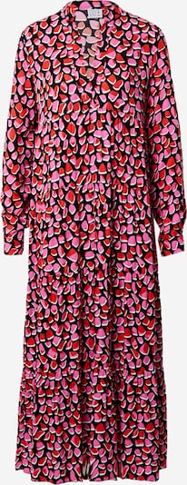 Abito camicia Emily Van Den Bergh di colore rosa chiaro / melone / nero / bianco, Visualizzazione prodotti