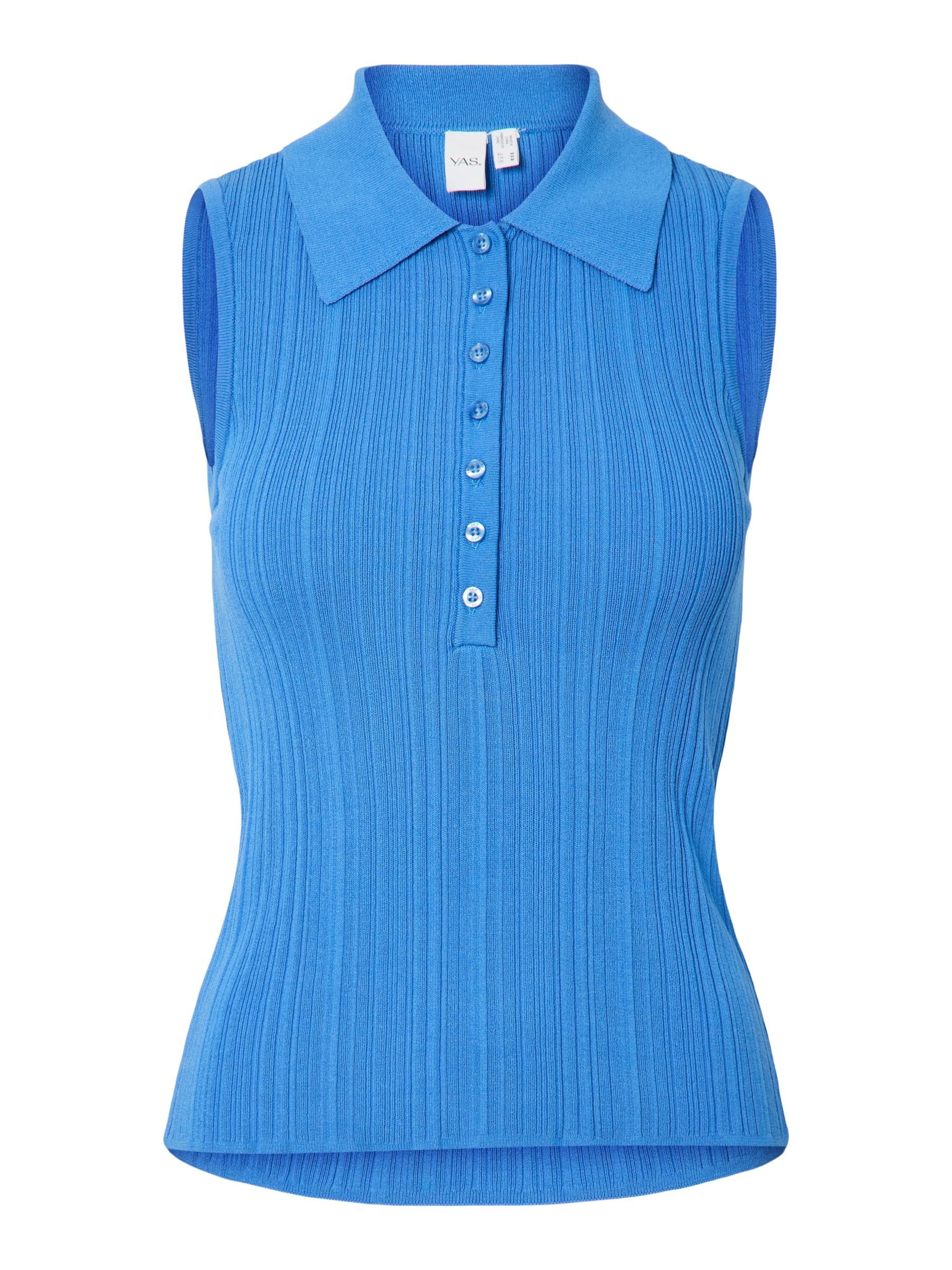 YAS Strickweste in Blau: Vorderseite