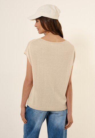 CECIL Leinen-Look Strickpullover in Beige