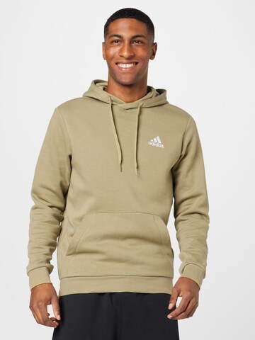 Hanorac sport 'Essentials Fleece' de la ADIDAS SPORTSWEAR pe verde: față