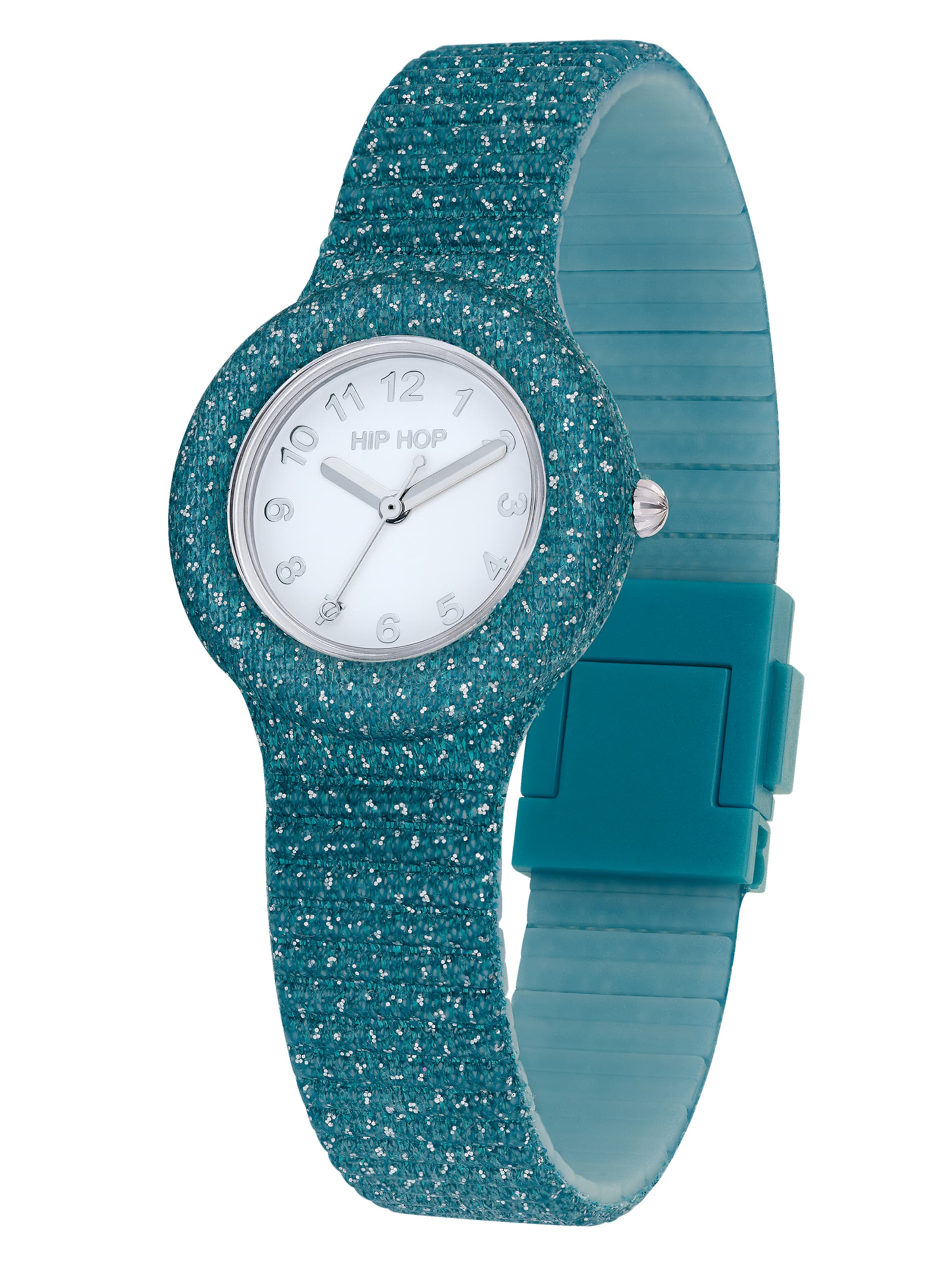 Hip Hop Analog Watch 'Shimmer Crush' in Green: front