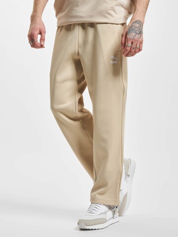 Regular Pantalon 'T7' PUMA en beige : devant