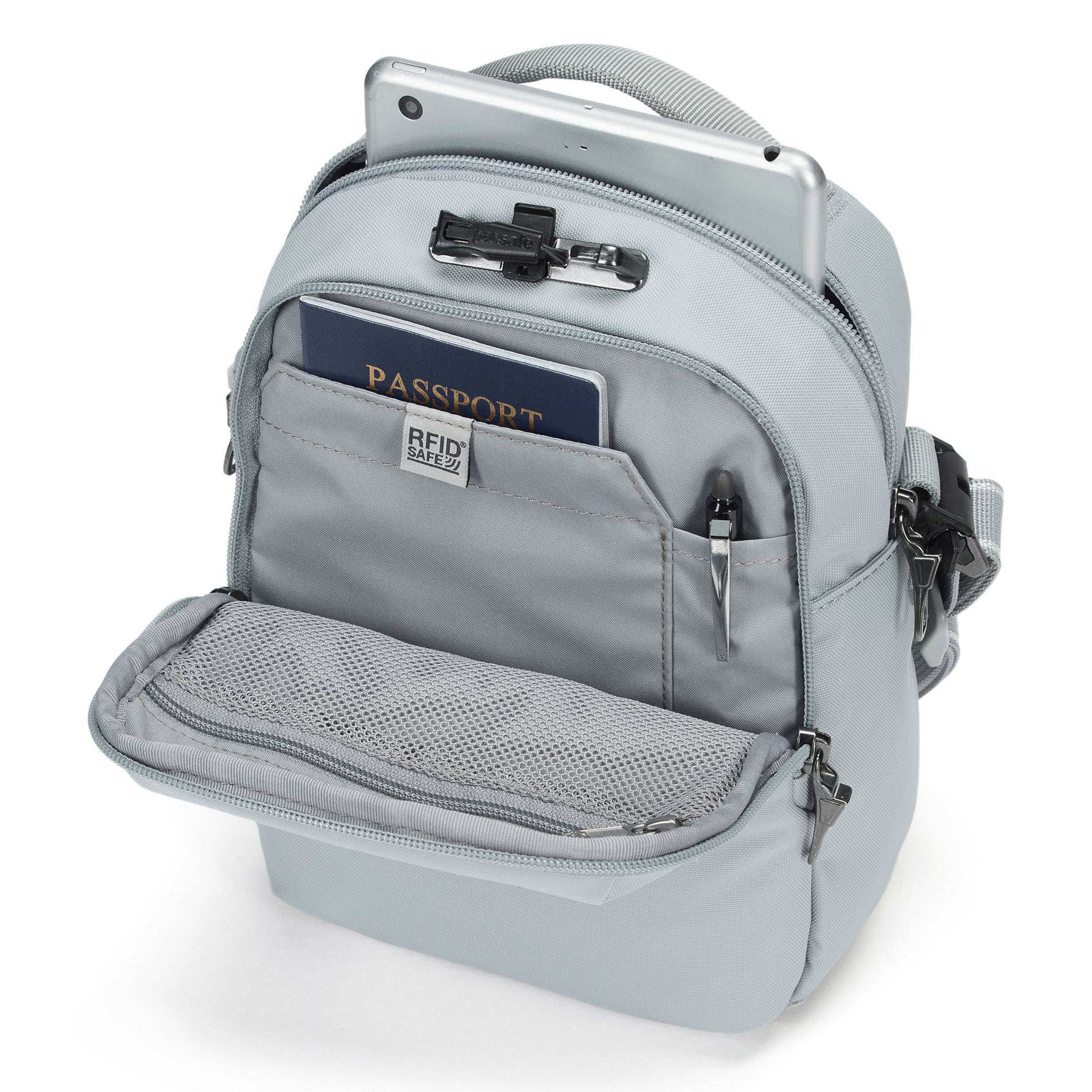 Pacsafe Umhängetasche 'Pacsafe' in Grau