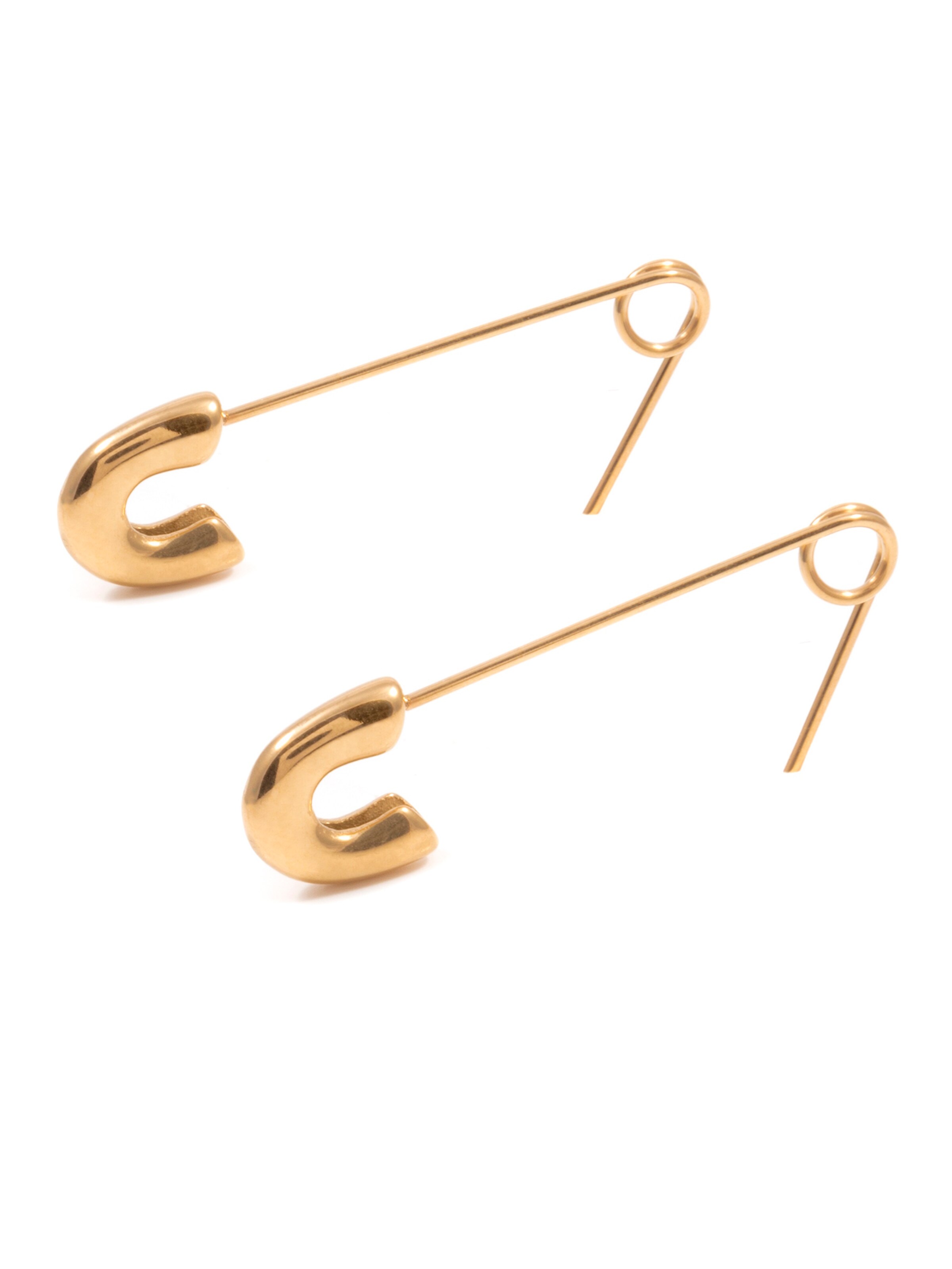Hey Happiness Ohrringe 'Safety Pin' in Gold