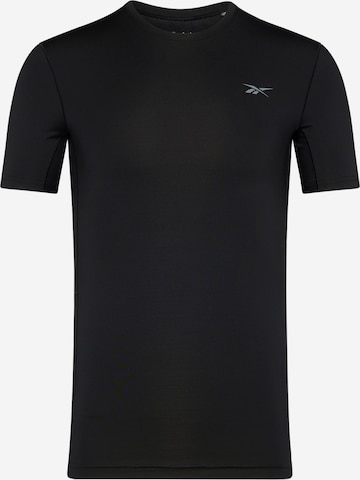 Tricou funcțional de la Reebok pe negru: față