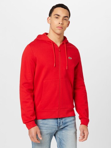 LACOSTE Sweat jacket in Red: front