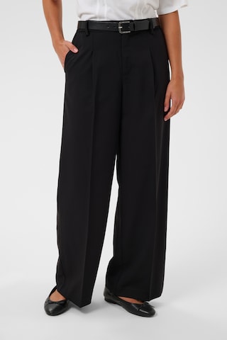 Kaffe Wide leg Trousers with creases 'KAsakura' in Black: front