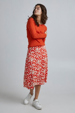 ICHI Knit Cardigan in Orange