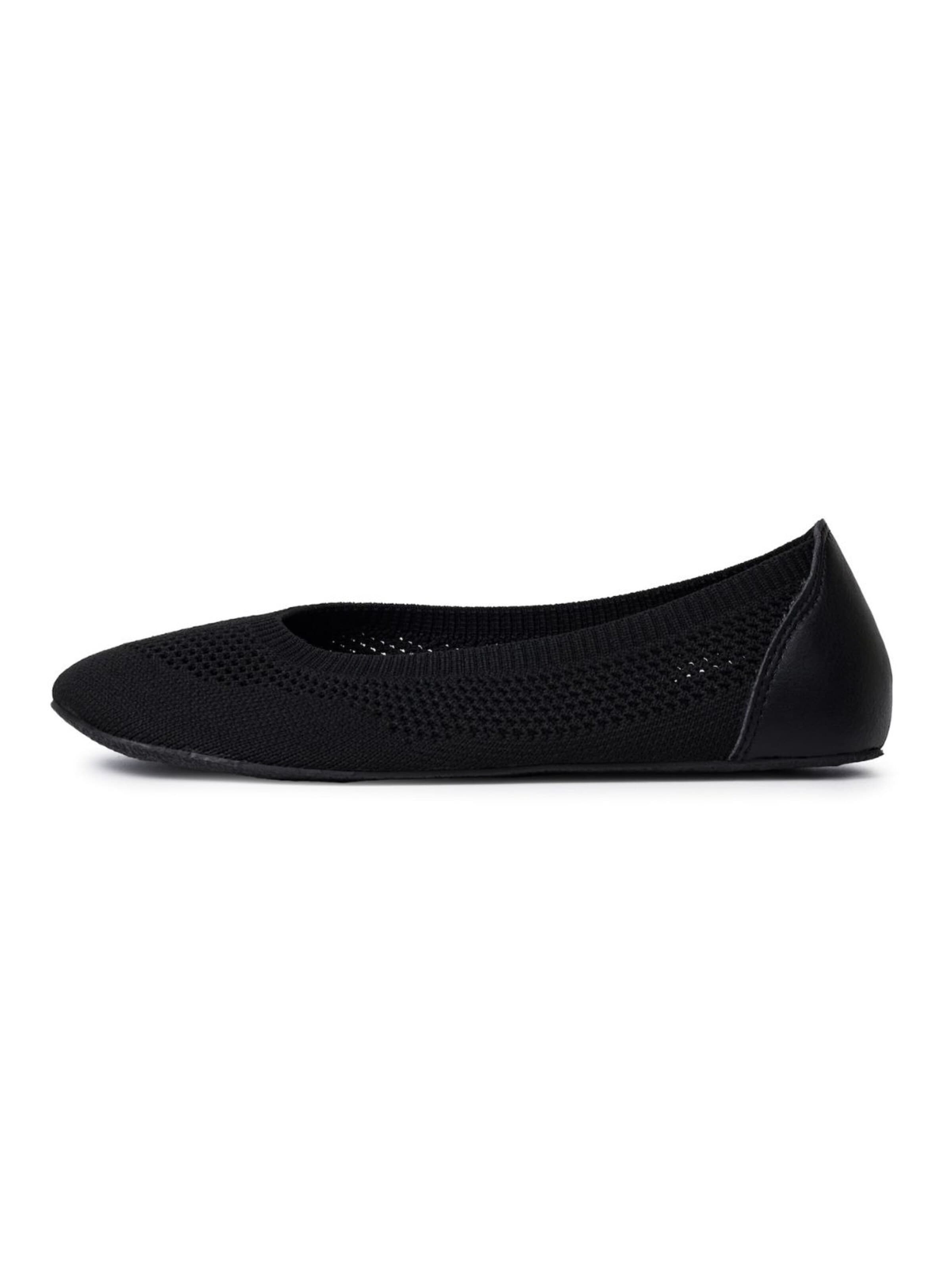 Ahinsa shoes Ballet Flats 'Strick Softy Comfort' in Black: front