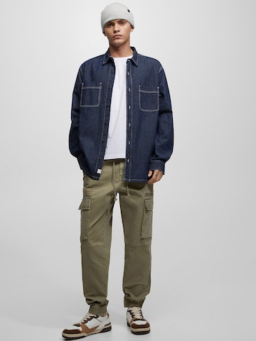 Pull&Bear Tapered Cargo nadrágok - zöld