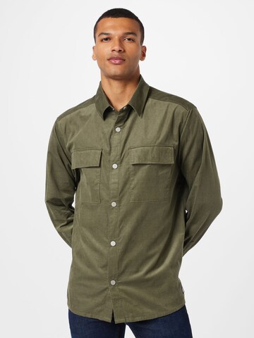 JACK WOLFSKIN Comfort fit Athletic Button Up Shirt 'NATURE' in Green: front