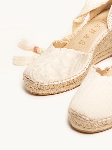 Alhamas Sandaal 'Alpargata Cuña 7 cm' in Beige