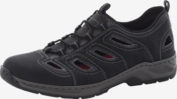 Chaussure de sport à lacets Rieker en noir : devant