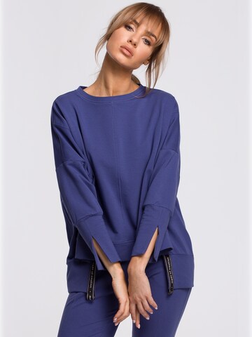 made of emotion - Sudadera en azul: frente