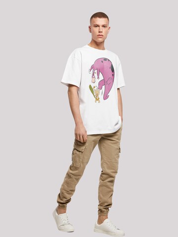 F4NT4STIC T-Shirt 'Familie Feuerstein Bamm Bamm And Dino' in Weiß