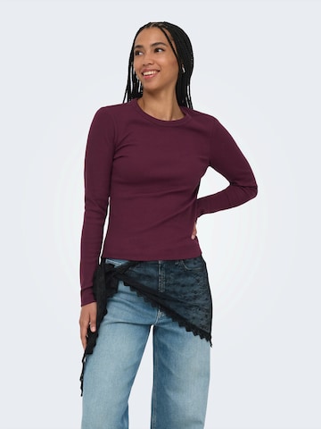 ONLY Shirt 'ONLVAL' in Lila: Vorderseite