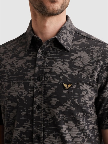 PME Legend Regular fit Overhemd 'Shirt in jersey piqué with allover print' in Grijs