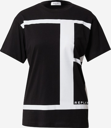 REPLAY Shirt in Zwart: voorkant