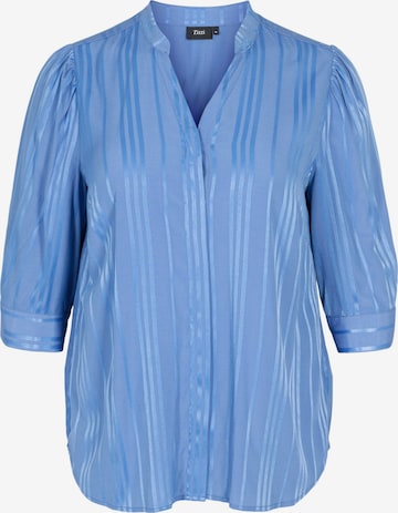 Zizzi Blouse 'Xinea' in Blauw: voorkant