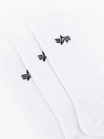 ALPHA INDUSTRIES Ponožky – bílá