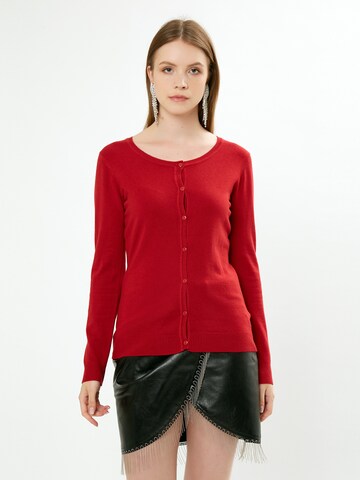 Influencer Knit cardigan in Red: front