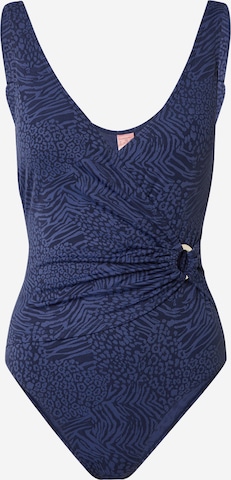 Hunkemöller T-shirt Badpak 'Kai' in Blauw: voorkant