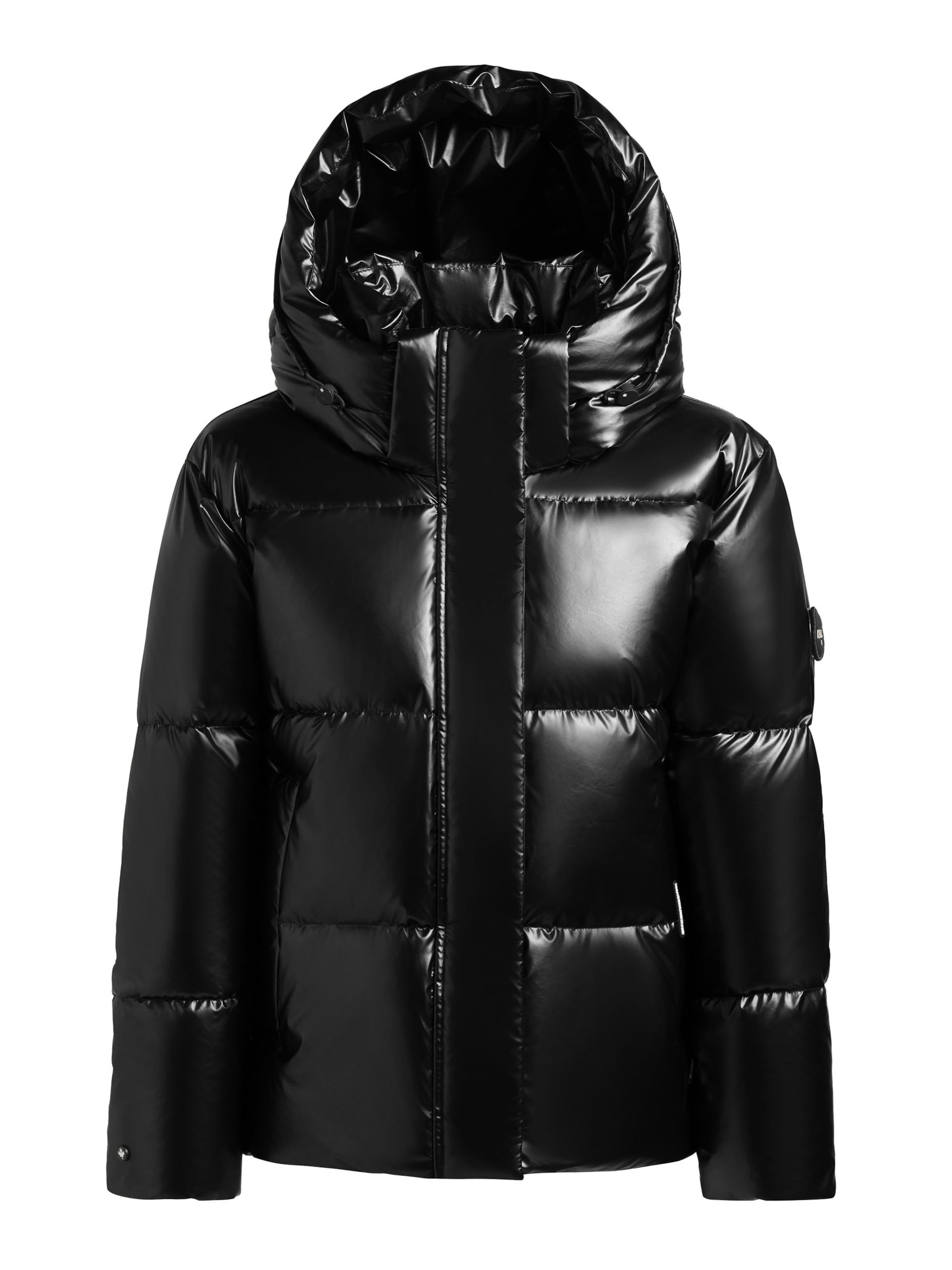 khujo Winterjas 'Devina3 Shiny' in Zwart: voorkant