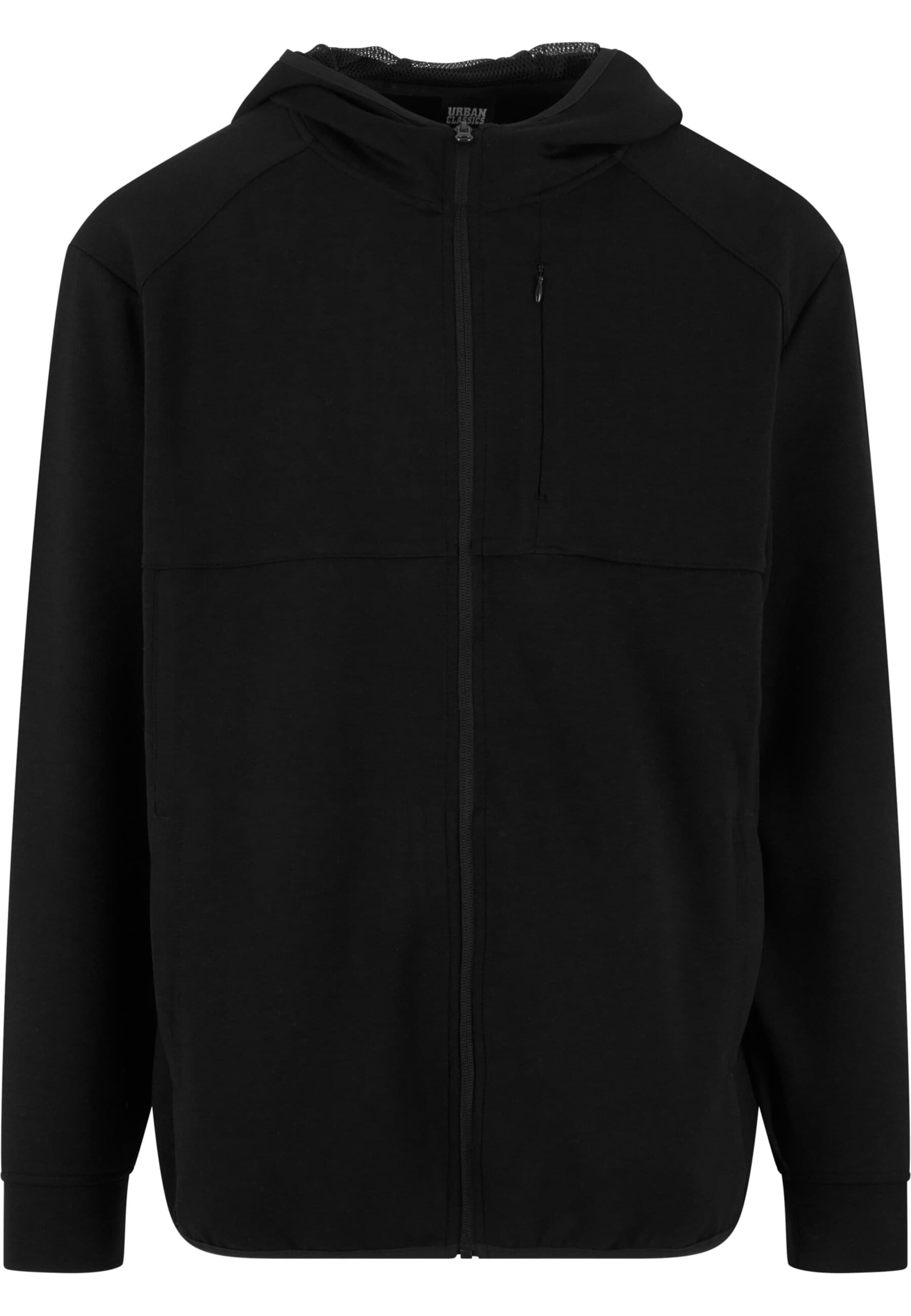 Urban Classics Кофта на молнии в Черный: спереди