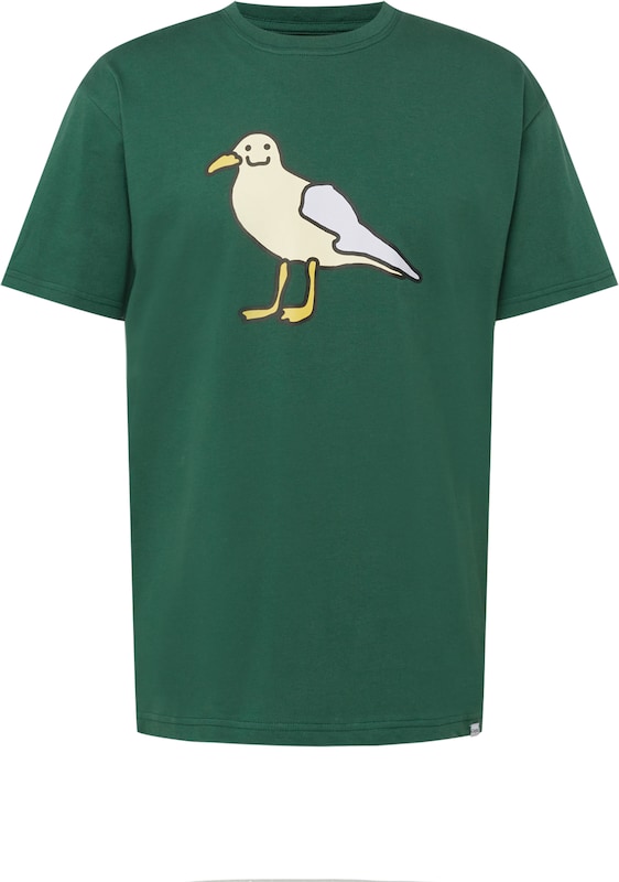 Cleptomanicx T-Shirt 'Smile Gull' in Dunkelgrün