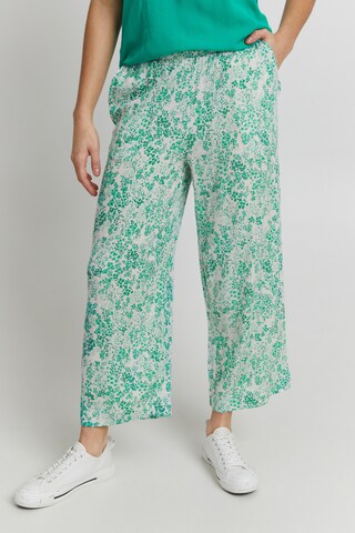 ICHI Wide leg Broek 'IHMARRAKECH' in Groen: voorkant