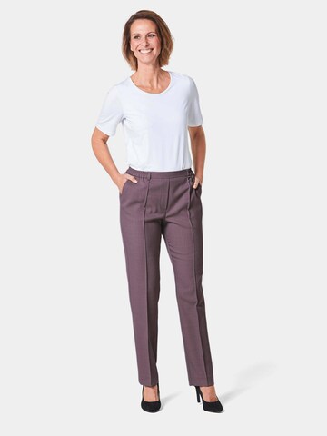 Coupe slim Pantalon à plis 'Martha' Goldner en rose