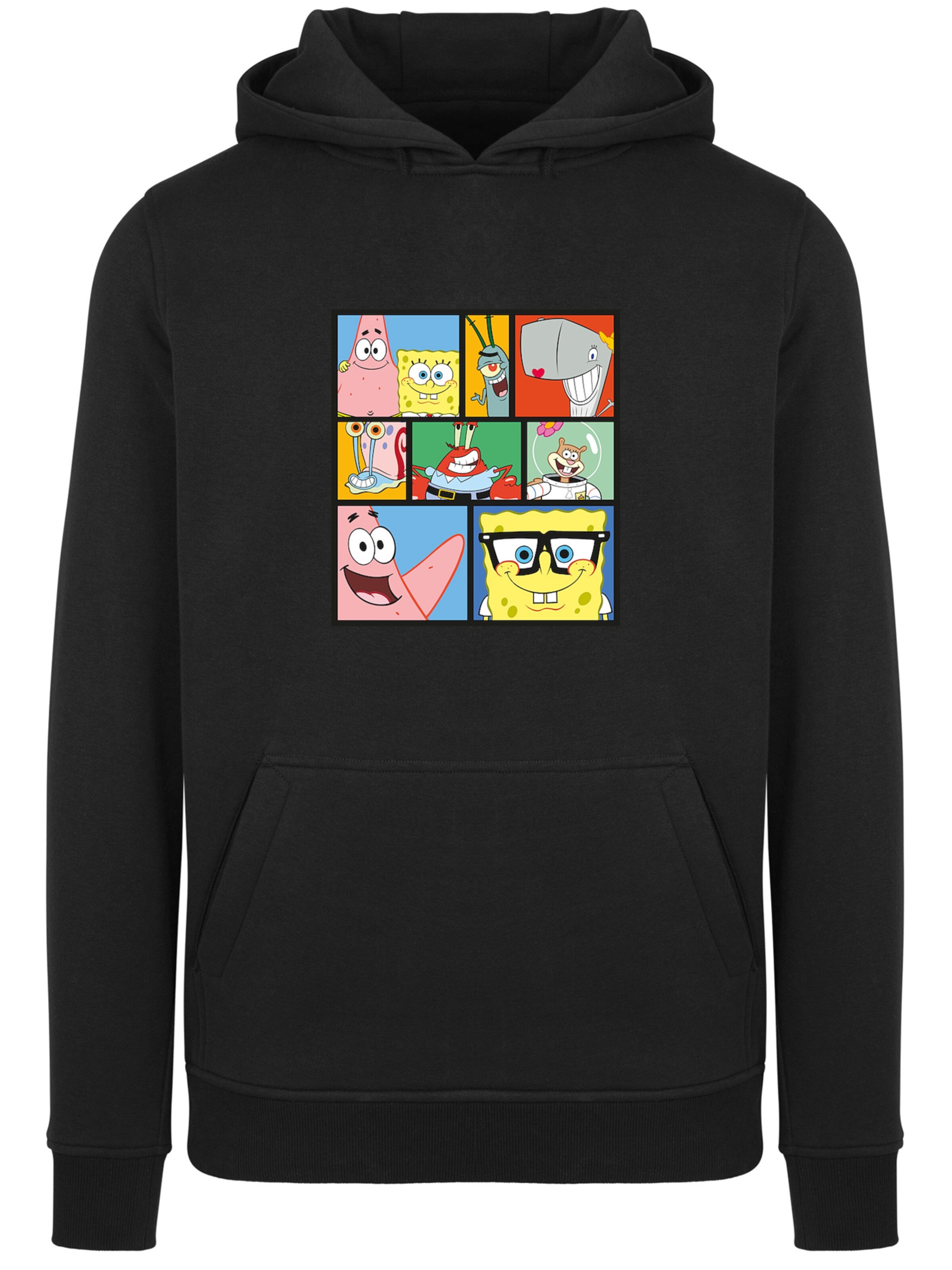 Sweat-shirt 'Spongebob Squarepants Collage' F4NT4STIC en noir : devant